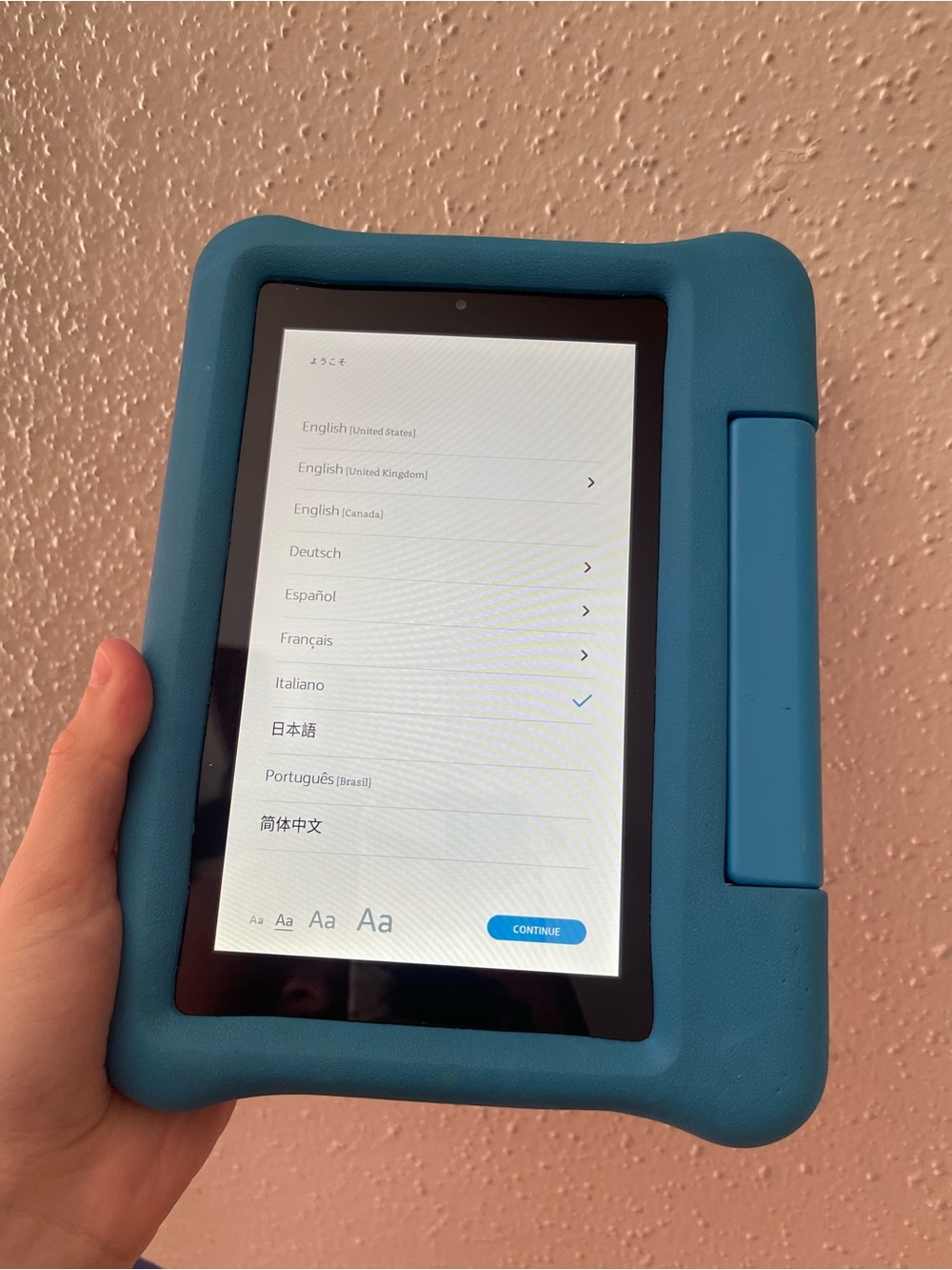 Amazon Fire Blue Kids Tablet W/ Bumper & Stand